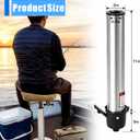 2-Inch Series Boat Seat Extension Post, 3/8" x 11" Fixed Height Marine Seat Post, Satin Anodized Finish Heavy Duty Pedestal Post for Fishing Pontoon Bass Boat