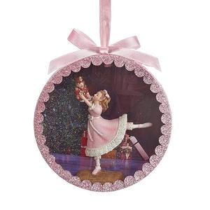 Kurt Adler Nutcracker Suite Shadow Box Ornament, Clara and Drosselmeyer, 5“