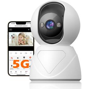 3MP Indoor Pan/Tilt Security Camera, 5G WiFi 360 Rotating Home Cameras for Baby Monitor/Pet Camera, Auto-Focus&Zoom,Motion Detection,2-Way Audio,Siren,Color Night Vision,Cloud&SD Card (S800-1Pack)