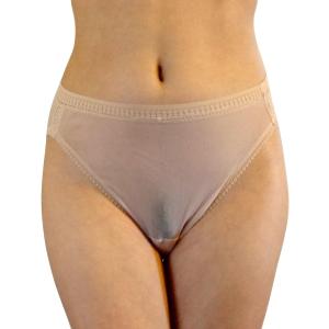 On Gossamer Women's Gossamer Mesh Hi-Cut Brief Panty,Champagne,Medium