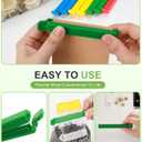 5 x HOUSE AGAIN 12 PCS Plastic Chip Clips with Magnetic, Bag Clip for Food Storage, Food Bag Sealing Clip, Wide Open Food Clips for Bread, Snacks, Fridge Organizer Kitchen, Easy to Store (8 x S,4 x L)