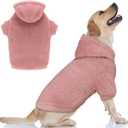 Fuzzy Dog Sweaters for Large Dogs Pet Hoodie Clothes Warm Soft Pet Coats Hooded Sweatshirt Dog Sweaters for Extra Large Dogs (Pink-XXL)