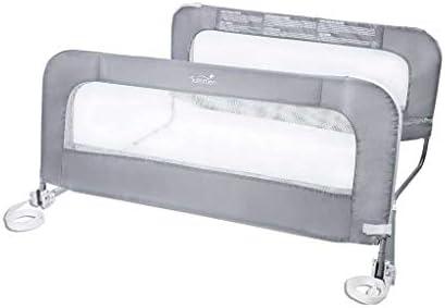 Summer Infant Double Safety Bedrail, Gray, Metal and Fabric Bedrail Set for Toddlers, 42.5” Long, Fits Twin, Full, and Queen Beds and Accommodates Thick Mattresses and Platform Beds