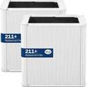 2 Pack 211+ Replacement Filter Compatible with Blue Pure 211+ Air Cleaner Purifier, 2 Stage Filtration System of H13 True Filter and Activated Carbon Filter