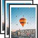 19.7x27.6 Puzzles Frame for 50x70 cm Puzzle Poster Photo Picture, Display 18x24 with Mat or 19.7 x 27.6 without, Wall Hanging 19.7 by 27.6 inch 1000 Pieces Puzzles Frame, Black