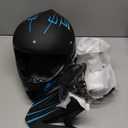 SPARK DOT Approved Youth Motocross Helmet Kids Dirt Bike Helmets - Full Face, Lightweight & Breathable for Off-Road E-Bike BMX MX ATV (with Gloves Goggles Mask) 4Pcs Set, Black Blue, Large(59-60cm)