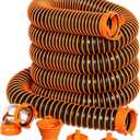 40 FT Extra Long Camper RV Sewer Hose Kit with 6-in-1 Clear Elbow Adapter