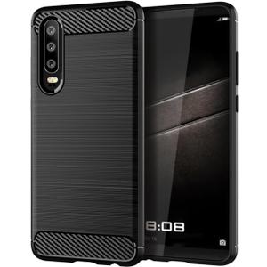 Case for Huawei P30 Case, P 30 ELEL29 ELEL09 Case, Ultra Slim Phone Cover with Shock-Absorption Carbon Fiber TPU Rubber Protective Cases for Huawei P30 Black