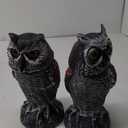 Hedoc 2 Pack Fake Owl Decoys to Scare Birds Away, Rotating Head Bird Deterrents, Nature Enemy Scarecrow Plastic Statues, Pest Repellent for Gardens and Patios (10+11 Inch)
