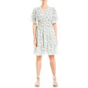 Max Studio Womens Square Neck Dress A-Line Casual Short Mini Dress, XL