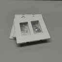 ELEGRP 2-Gang Screwless Decorative Wall Plates, Mid-Size 4.88" height x 4.94" length Unbreakable Thermoplastic Faceplate Cover for Decorator Receptacle Outlet & Switch, UL Listed (5 Pack, Matte White)