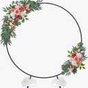 7 Ft Round Wedding Arch for Ceremony Metal Balloon Arch Stand with Two Water Bags for Party Decoration Circle Backdrop Stand for Birthday, Black