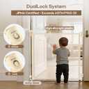 SPACEANY Retractable Safety Baby Gate or Mesh Dog Gate,Durable Portable Mesh Retractable Gate,Easy to Use for Stairs, Doorways, Hallways, Indoor, Outdoor, 33.5" Tall, Up to 45" Wide, Cream