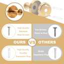 MoHern Gold Shower Hooks, 6 Pack Hooks with Hexagonal Allen Wrench, Expansion Rubber Plug, and Fastening Screw, Premium Stainless Steel Gold Towel Hook Set for Cement Walls, Marble, Wood, Brick, Tile