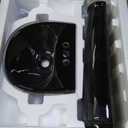 Renovators Supply Manufacturing Ondine 16" W x 34" H x 14.5" Proj. Glossy Black Pedestal Sink, Vitreous China, with Overflow and 4 in. Centerset Faucet Holes, Small