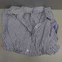 chouyatou Women's Summer Striped Midi Long Shirt Dress Casual Loose Short Sleeve Button Down Dress, L