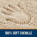 OLANLY Toilet Rugs U-Shaped 24x20, Extra Soft Absorbent Chenille Contour Bathroom Rugs, Dry Quickly, Machine Washable, Non-Slip Bath Mat for Toilet Base, Beige