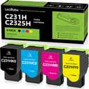 LeciRoba C231HK0 C231HC0 C231HM0 C231HY0 Toner Compatible Cartridge for Lexmark C2325 C2325dw MC2325adw C2535 C2535dw MC2535adwe C2425 C2425dw MC2425adw C2640 MC2640adwe Printer (4-Pack)