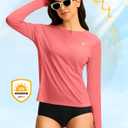 SANTINY Women's Rash Guard UPF50+ SPF Long Sleeve Swimsuits Top UV Sun Protection Swim Shirts for Woman with Zip