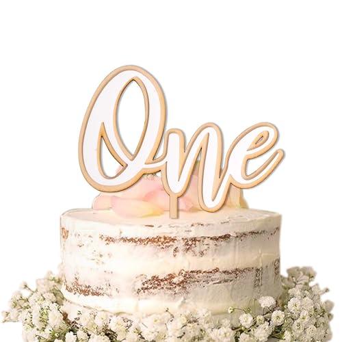 VANGNING White One Cake Topper - First Birthday Cake Topper - One Cake Topper - Cake Smash (white one CT)