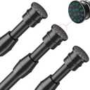 AIZESI Spring Tension Curtain Rods Short Tension Rod (Black,28" to 38"-3Pcs)