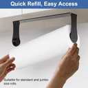 Paper Towel Holder Under Cabinet, Wall Mount, Stainless Steel, Adhesive Paper Towel Rack for Kitchen and Bathroom, Black