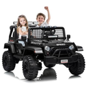 GAOMON - 24V 2-Seater Kids Electric Truck with Parent Remote Control, 100Min Ride-on Car, 4WD Dual Motor, 2 Speeds - Black