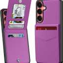 Bemal for Samsung Galaxy S25 Wallet Case, Built-in Card Holder, RFID Blocking, PU Leather Kickstand, Magnetic Closure, Durable Shockproof Phone Cover for Women Men, Violet
