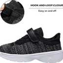 adituo Toddler/Little Kid Boys Girls Lightweight Breathable Sneakers Strap Athletic Runing Walking Sports Shoes (Black)