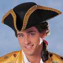 Rubies Black Tricorn Pirate Hat for Adults, Men's No Size