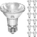 50W Par20 Halogen Flood Light Bulb 120V, 12 Pack Par20 Flood 50W 120V Halogen Bulb Warm White 2700K, Dimmable Reflector Par20/FL25 Bulb with E26 Base for Track Lighting, Recessed Can