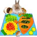 Rabbit Hay Feeder Bunny Foraging Mat Interactive Pet Foraging Toy for Bunny Guinea Pig Chinchillas Hamster Ferrets Small Animals