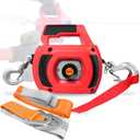 Portable Drill Winch 1000 LB Pulling Capacity with 40 Feet Alloy Steel Wire Rope | Hand Winch with Sling Strap & D Rings Tie Down Strap for Dragging