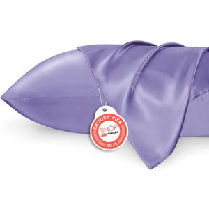 Bedsure Satin Pillowcase for Hair and Skin Queen - Lilac Silky Pillowcase 2 Pack with Envelope Closure, Similar to Silk Pillow Cases, Gifts for Women Men, 20x30 Inches, 2pcs