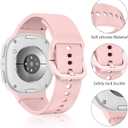 Silicone Bands for Samsung Galaxy Watch 8 Band 40mm 44mm Women Men, No Gap Soft Sport Replacement Strap for Samsung Galaxy Watch 8 Classic Band 46mm (08-Starlight+Light Pink)