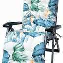 Srutirbo 67 Inch Patio Chaise Lounger Cushion with Ties and Top Cover, Indoor/Outdoor Sun Lounger Chair Cushions High Back Rocking Chair Swing Bench Cushion (67x21x3 in, Blue)