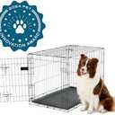 Carlson Pet Products Single Door Metal Dog Crate, Intermediate 36" Dog Crate for Medium to Large Dogs, Foldable Collapsible Dog Kennel with Removable Tray, Portable Wire Dog Cage for Training & Travel