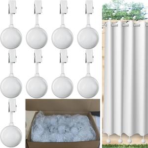 Shimeyao 24 Pack 3.6 oz Outdoor Curtain Weights Heavy Duty Waterproof Drapery Steel Clips Down Curtain for Home Decor, Shower, Outside, Table Weights to Stop Heavy Wind (White)