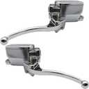 SecosAutoparts Brake Master Cylinder Clutch Lever Set Chrome Compatible with Suzuki Intruder 800 1994-2004 1400 1990-2004 1500 1998-2004 Fit for Boulevard C90 S50 S83 Fit for Honda VTX 1800 2002-2008