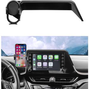 Autorder Custom Fit for Car Phone Holder 2019-2022 Toyota C-HR CHR Accessories Phone Mount with Dash Organizer 8" Screen Cell Phone Automobile Cradles Hands-Free 360 Degree Rotation