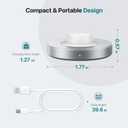 Compatible with Ring Gen 3 Charger (Size 7), Fast and Safe Charging Dock with USB-C Cable, Silicone Anti-Slip Base Design, Essential for Ring Gen 3 Users (Silver)