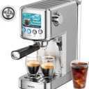 Espresso Machine 20 Bar, Compact Espresso Maker with Milk Frother, Stainless Steel Coffee Machine with 42 oz Water Tank for Cappuccino, Latte&Cold Brew, Home&Office, Silver