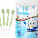 Mini Brushes-Disposable Toothbrushes with Toothpaste + Tongue Scraper + Picks+Floss Pick 5 in 1 Individually Wrapped for Work or Travel 26 Count (Iced Apple Flavor)