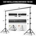 BEIYANG 10x10FT Backdrop Stand, Background Support Kit for Photography, 2 Adjustable Backdrop Supports, 4 Crossbars, 4 Clamps, and Carrying Bag for Photo Video Studio, Parties Decoration