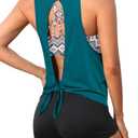 Aqua Eve 3 Piece Tankini Swimsuit for Women Tank Bathing Suit with Shorts Open Back Athletic Swimwear, Size M
