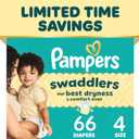 Pampers Swaddlers Diapers, Size 4 (15-34 lbs), 66 Count, Absorbent, Keeps Baby Dry and Comfortable, Skin Safe Disposable Baby Diaper