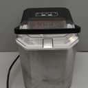 Nugget Countertop Ice Maker with Soft Chewable Pellet Ice, Pebble Portable Ice Machine, 34lbs Per Day, Self-Cleaning, Sonic Ice, One-Click Operation, for Kitchen,Office Stainless Steel Black