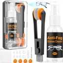 Ordilend Glasses Cleaner Eyeglass Cleaning Kit with 24H Anti Fog Spray for Glasses and Microfiber Cloth, Portable Eyeglass Cleaner Tool Lens Wipes Cleaning kit for Camera Lenses (Light Black)