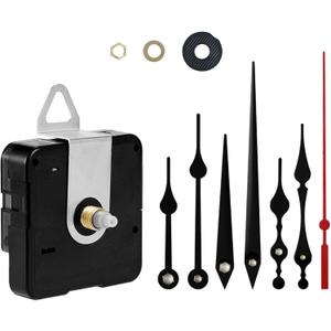 Clock Mechanism Replacement Battery Operated Silent Clocks Kit Include Clock Hands Second Hand DIY Repair Parts Shaft Length 12mm(15/32 Inches)