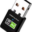 Driver Free USB WiFi Adapter for Desktop PC 600Mbps Dual Band 2.4G 5.8G Wireless Network Adapter, Wi-Fi Dongle Compatible with Windows 11/10/8/7/XP/Vista-Black